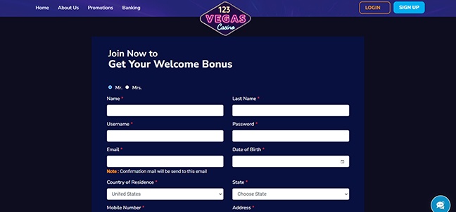 123Vegas Casino - Deposit Match Bonus with Free Spins