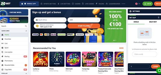 20Bet Casino – No Deposit Bonus