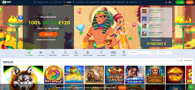 20Bet Casino – Deposit Match Bonus