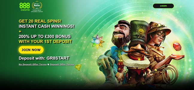 888 Casino - No Deposit Free Spins