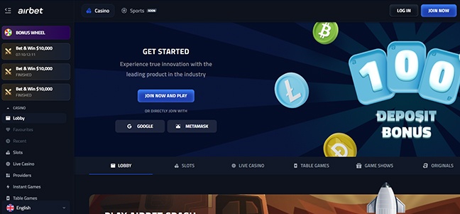 Airbet Casino - Deposit Match Bonus