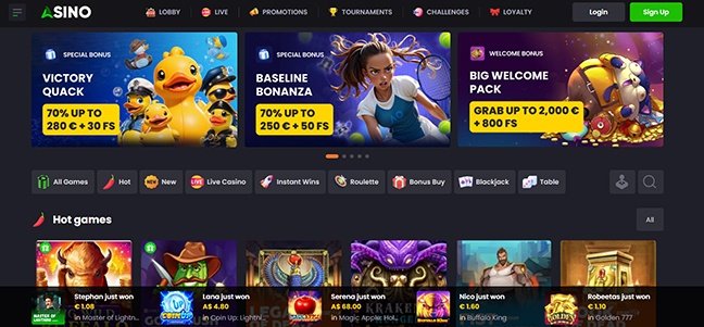 Asino Casino - No Deposit Bonus