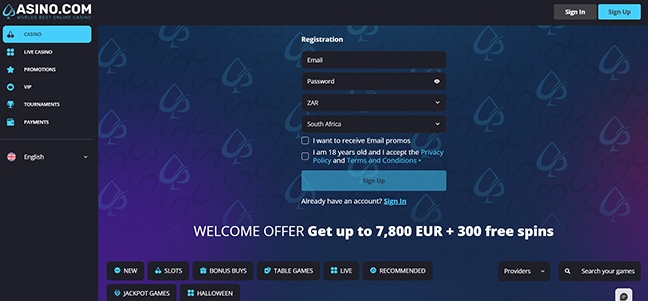 Asino Casino - No Deposit Bonus Spins