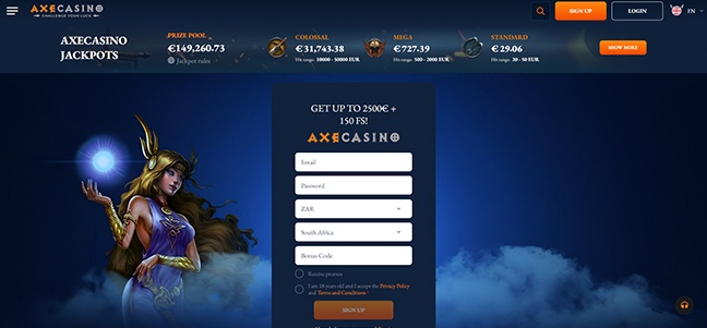Axe Casino - Deposit Match Bonus + Free Spins