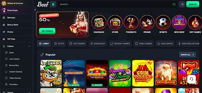 Beef Casino – No Deposit Bonus
