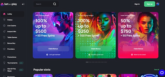 BetandPlay Casino - Deposit Bonus With Free Games
