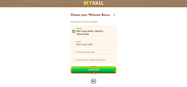 BetHall Casino – No Deposit Bonus