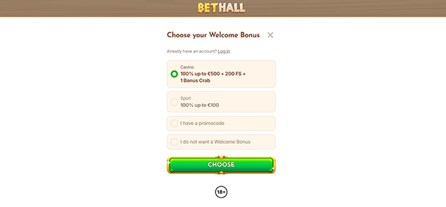 BetHall Casino – No Deposit Bonus