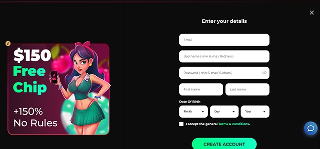 BettyWins Casino - No Deposit Bonus