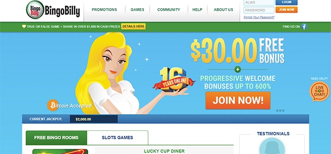 Bingo Billy Casino –No Deposit Free Spins