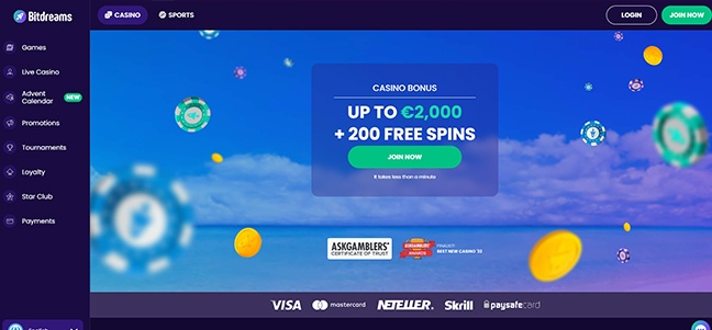 Bit Dreams Casino - Deposit Match Bonus + Free Spins