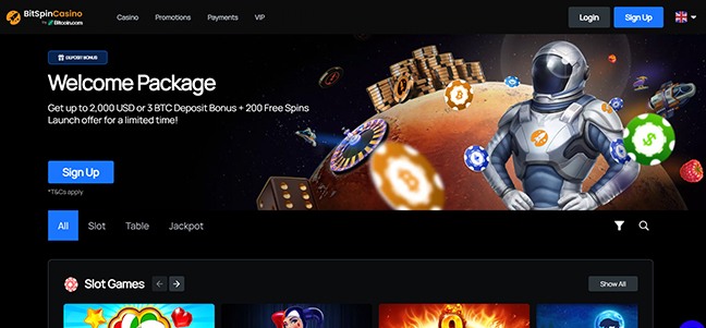 BitSpin Casino - Deposit Match Bonus with Free Spins