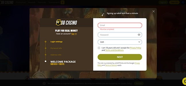 Bob Casino – No Deposit Bonus