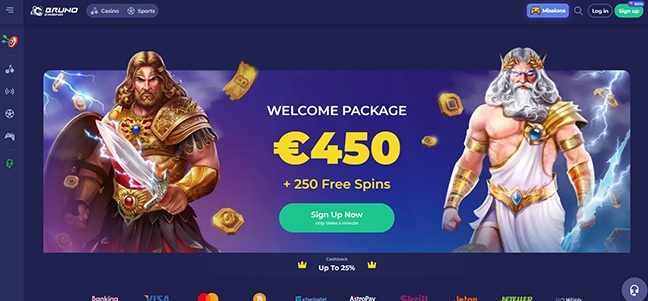 Bruno Casino - Deposit Match Bonus with Free Spins