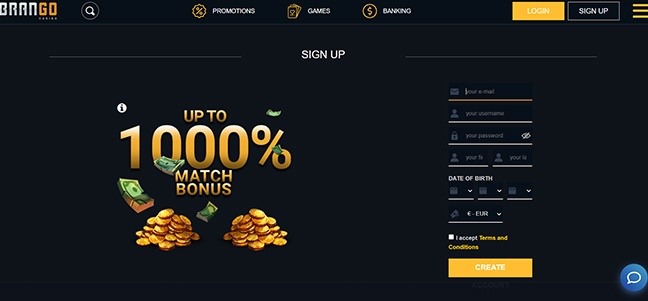 Casino Brango - No Deposit Bonus