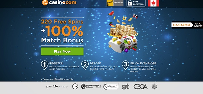 Casino.com –No Deposit Free Spins