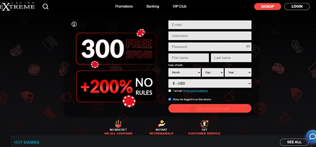 Casino Extreme – No Deposit Bonus
