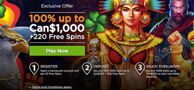 Casino.com –No Deposit Free Spins