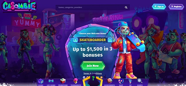 Casombie Casino - Deposit Match Bonus + Free Spins