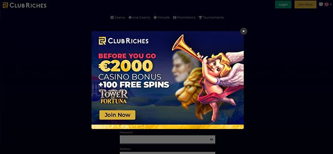 Club Riches Casino - Welcome Package