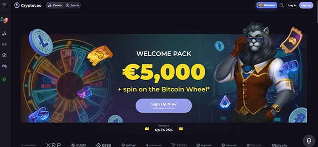 CryptoLeo Casino - No Deposit Bonus Spins