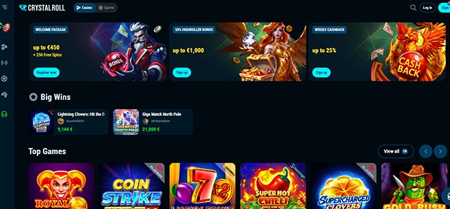 CrystalRoll Casino - No Deposit Bonus