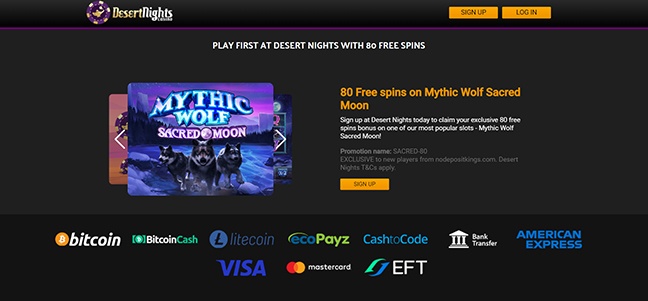 Desert Nights Casino - No Deposit Free Spins