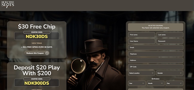 Detective Slots Casino – No Deposit Bonus
