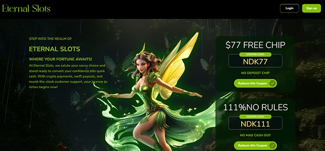 Eternal Slots Casino - No Deposit Cash Bonus