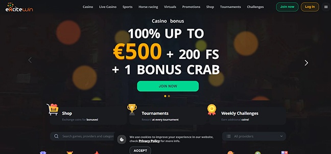 ExciteWin Casino - Deposit Match Bonus with Free Spins
