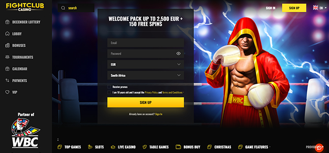 Fight Club Casino - No Deposit Bonus Spins
