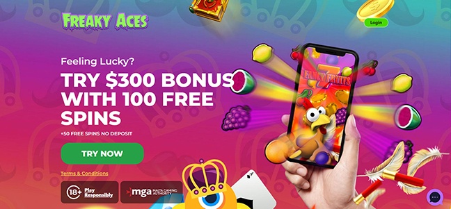 Freaky Aces Casino - Deposit Match Bonus with Free Spins