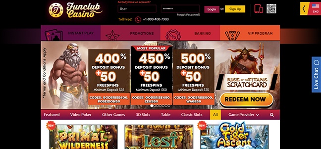 FunClub Casino - No Deposit Bonus