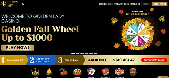 Golden Lady Online Casino – No-deposit Bonus Credits