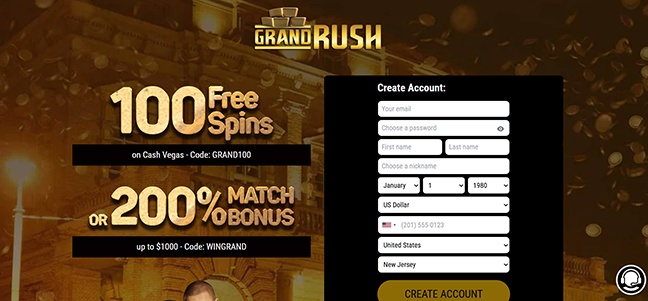Grand Rush Casino – No Deposit Bonus