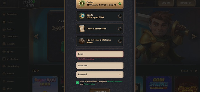 HeroSpin Casino – No Deposit Bonus