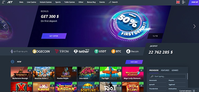 Jet Casino – No Deposit Free Spins