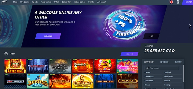 Jet Casino - No Deposit Free Spins