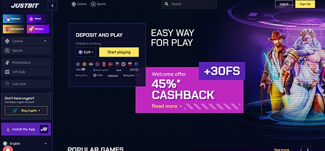 Justbit Casino - Deposit Bonus Spins