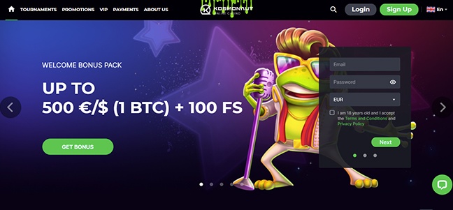 Kosmonaut Casino –No Deposit Free Spins