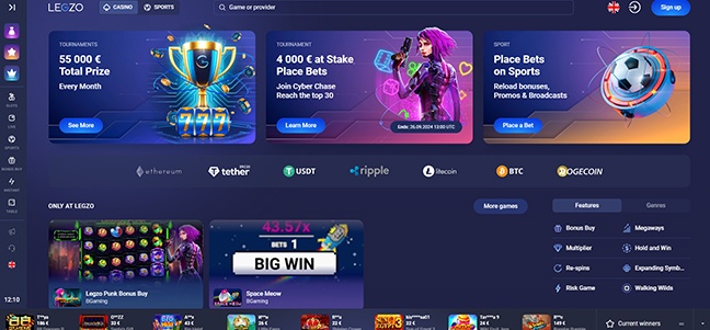 Legzo Casino – Match Bonus