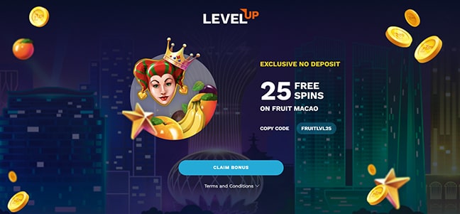LevelUp Casino – No-deposit Free Spins