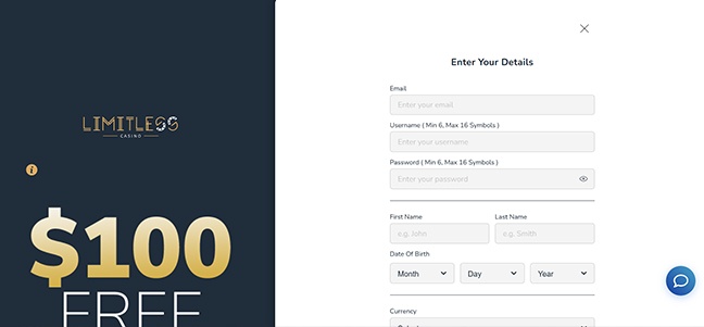 Limitless Casino – No Deposit Bonus