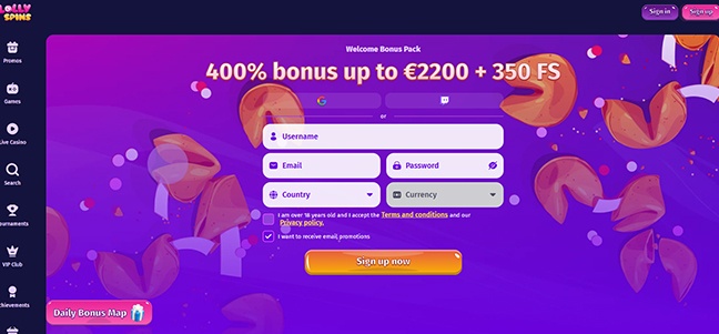 Lolly Spins Casino – No Deposit Bonus