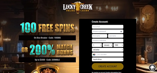 Lucky Creek Casino – No Deposit Bonus