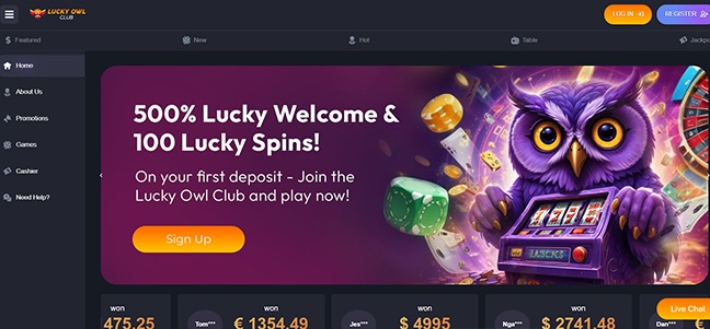 Lucky Owl Casino – No Deposit Bonus