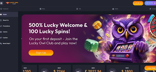 Lucky Owl Club Casino – No Deposit Bonus