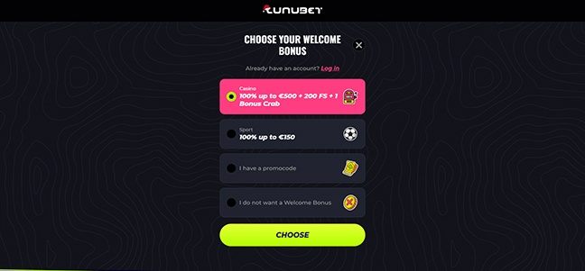 LunuBet Casino – Match Deposit Bonus