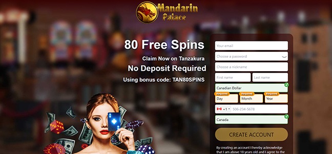 Mandarin Palace Casino –No Deposit Free Spins