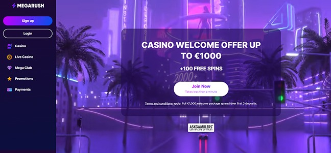 MegaRush Casino - Deposit Match Bonus with Free Spins
